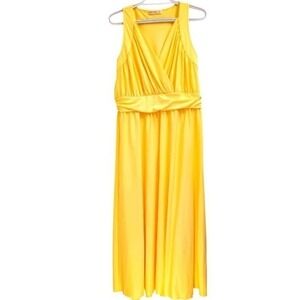 Roni Nicole Yellow Maxi Dress Sleeveless Empire Waist Flowy